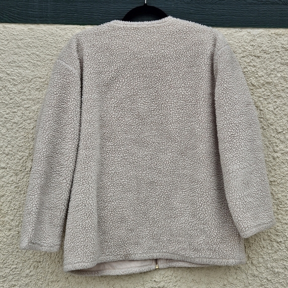 J. Crew sherpa bomber jacket in Ivory boxy relaxed fit large - Picture 3 of 6